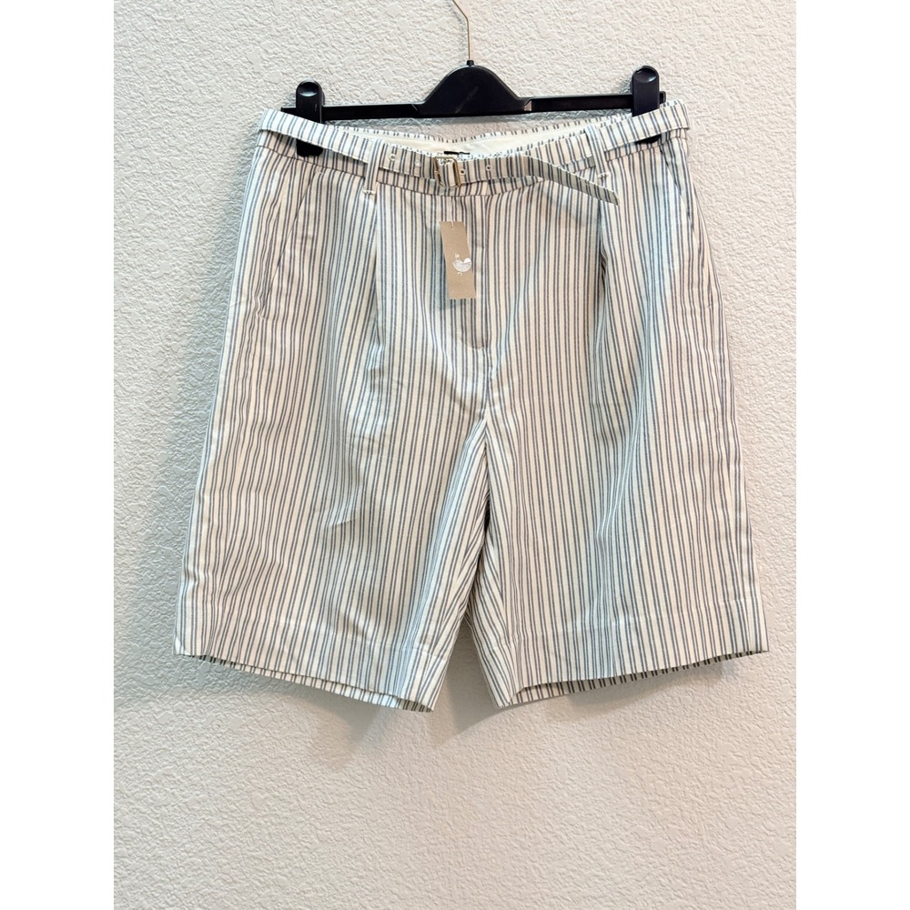 NWT J. Crew Sz 8 Pleated Trouser Bermuda Shorts in Seersucker $128 - Picture 2 of 8